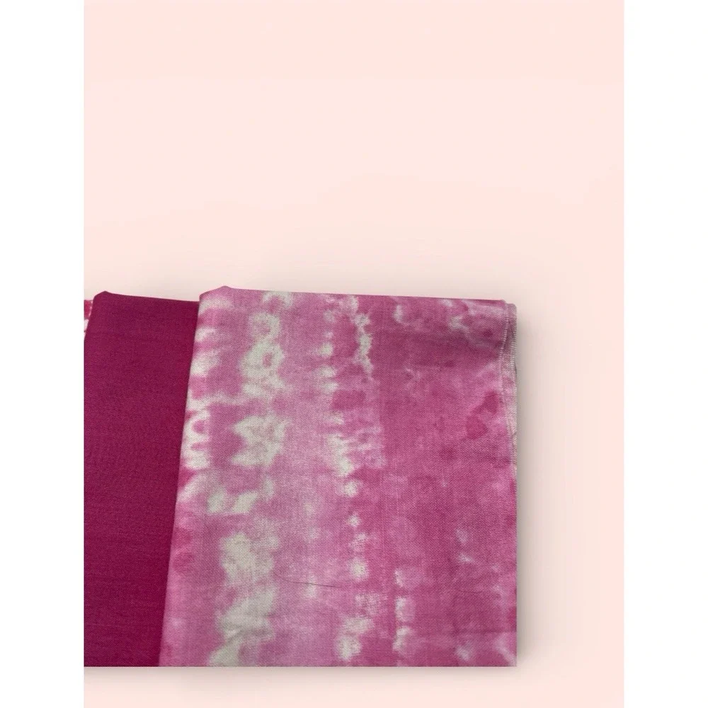 Quilt Craft Fabric 100% Cotton 4 Remnants Pink‎ Floral Tye Dye Polka Dot Solid